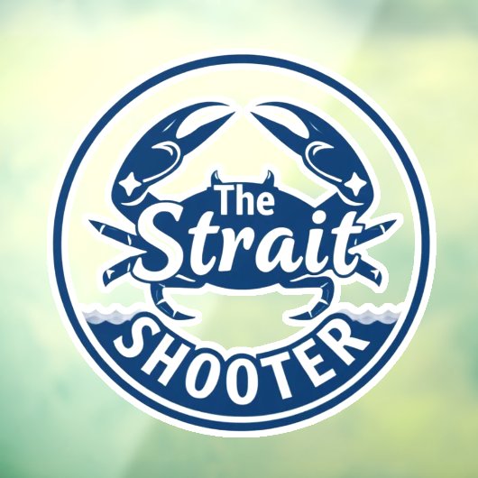 The Strait Shooter Coastal Crab Logo Window Cling Raamsticker (Vel 3)
