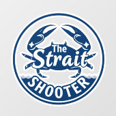 The Strait Shooter Coastal Crab Logo Window Cling Raamsticker (Vel)