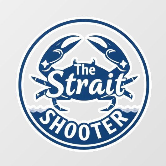 The Strait Shooter Coastal Crab Logo Window Cling Raamsticker (Vel)