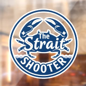 The Strait Shooter Coastal Crab Logo Window Cling Raamsticker (Vel 2)