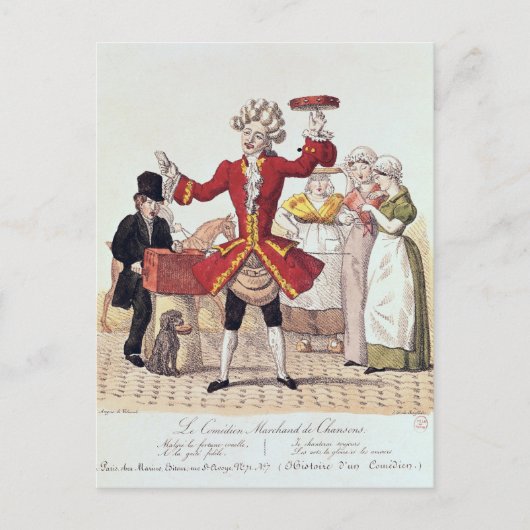 The Street Singer, gegraveerd door Alois Senefelde Briefkaart (Voorkant)