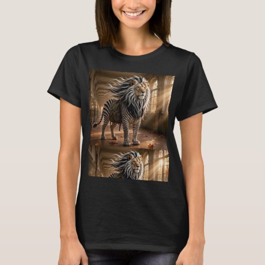 The Striped Scholar | Fantasy Lion Zebra Adventure T-shirt (Voorkant)