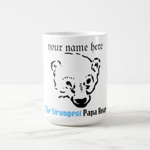 the strongest papa bear, Simple Dad gift Koffiemok