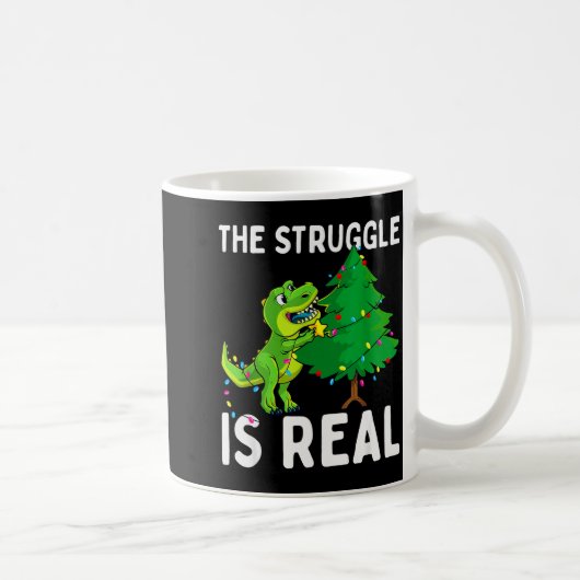 The Struggle Is Real Dinosaur &amp; X-mas Tree Chr Koffiemok (Rechts)