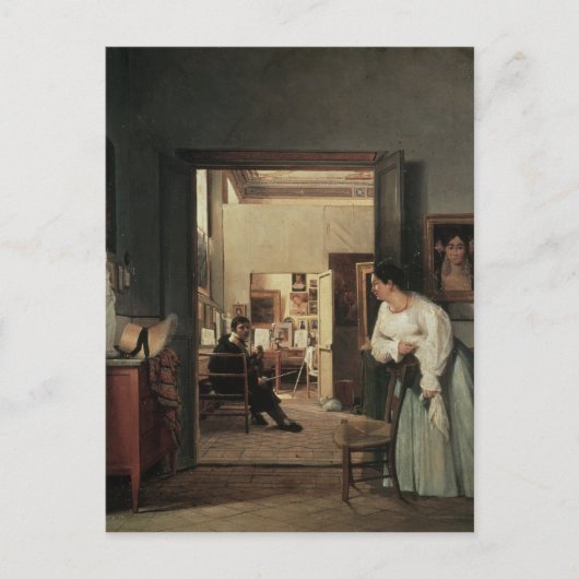 The Studio of Ingres in Rome, 1818 Briefkaart (Voorkant)