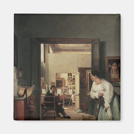 The Studio of Ingres in Rome, 1818 Magneet (Voorkant)