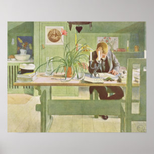 The Study Room, 1908, door Carl Larsson Poster