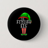 The Stylish Elf Group Matching Family Christmas  Ronde Button 5,7 Cm (Voorkant)