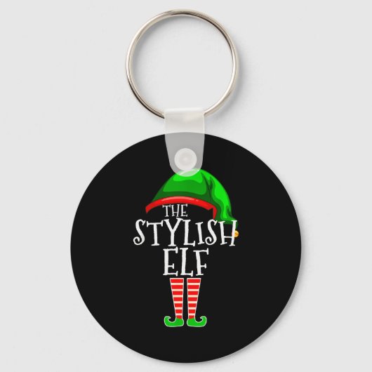 The Stylish Elf Group Matching Family Christmas  Sleutelhanger (Voorkant)