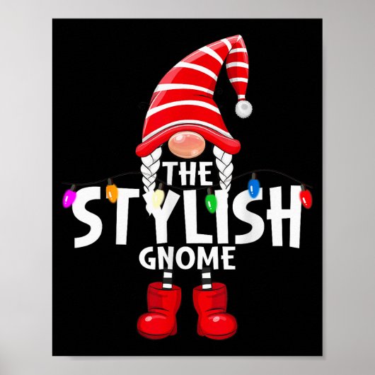 The Stylish Gnome Christmas Matching Pajama  Poster (Voorkant)