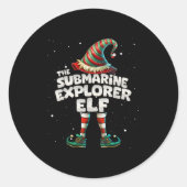 The Submarine Explorer Elf Family Matching Group C Ronde Sticker (Voorkant)