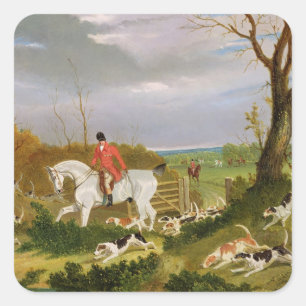 The Suffolk Hunt - Naar Hoesje nabij Herringswel Vierkante Sticker
