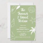 The Summer I Turned Sixteen 16th Birthday Party Kaart (Voorkant)