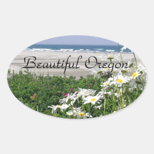 "The Summer Ocean Daisy" Ovale Sticker