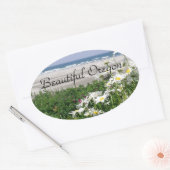"The Summer Ocean Daisy" Ovale Sticker (Envelop)