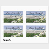 "The Summer Ocean Daisy" Rechthoekige Sticker (Vel)
