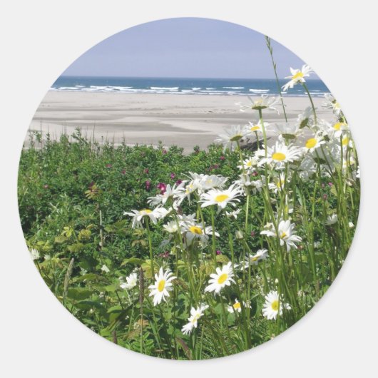 "The Summer Ocean Daisy" Ronde Sticker (Voorkant)