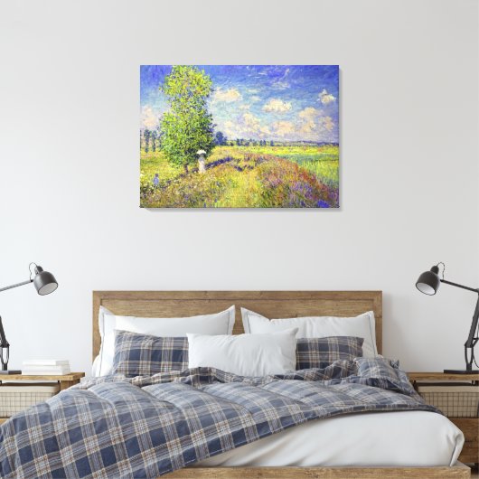The Summer Poppy Field, door Claude Monet Canvas Afdruk (Insitu (Slaapkamer))