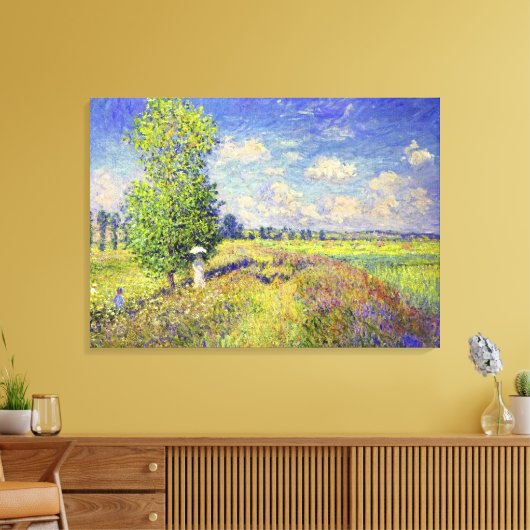 The Summer Poppy Field, door Claude Monet Canvas Afdruk (Insitu (Woonkamer))
