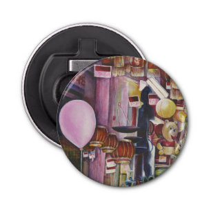 The Sun and Moon Pink Balloon, Singapore Button Flesopener