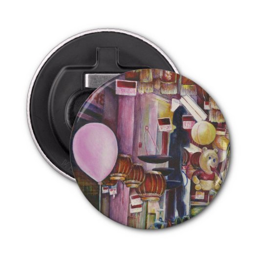 The Sun and Moon Pink Balloon, Singapore Button Flesopener (Voorkant)