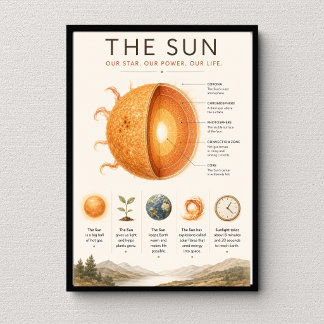 The Sun Educational | Zonnestelsel Wetenschap Poster