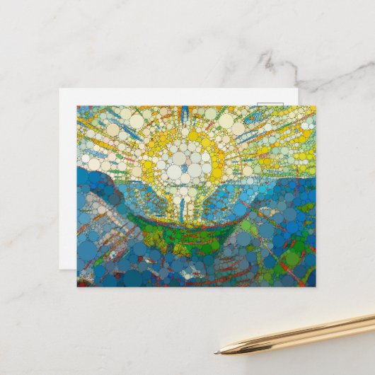 The Sun, Infinity Stippen van After William Morris Feestdagenkaart (Voorkant / Achterkant in situ)