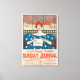 The Sunday Journal Newspapier Advertisement Canvas Afdruk