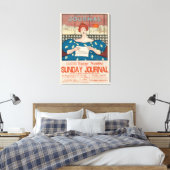 The Sunday Journal Newspapier Advertisement Canvas Afdruk (Insitu (Slaapkamer))