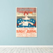 The Sunday Journal Newspapier Advertisement Canvas Afdruk (Insitu (Houten vloer))