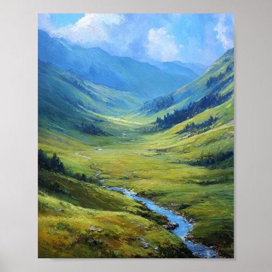 The Sunlit Traverse: A Winding River through the V Poster (Voorkant)
