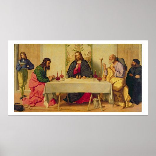 The Supper at Emmaus, 1520 (olie op doek) Poster (Voorkant)