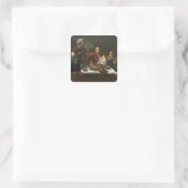 The Supper at Emmaus, 1601 2 Vierkante Sticker (Tas)