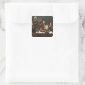 The Supper at Emmaus, 1601 (olie en tempera) Vierkante Sticker (Tas)