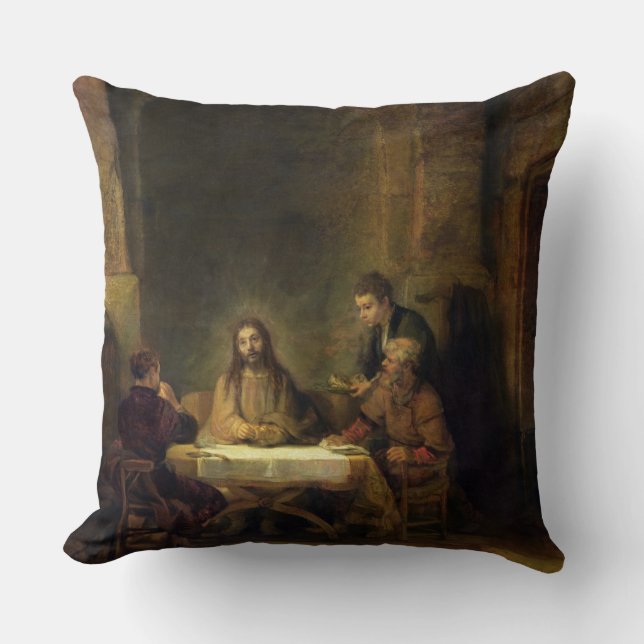 The Supper at in Emmaus, 1648 (olie op het paneel) Kussen (Voorkant)