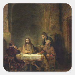 The Supper at in Emmaus, 1648 (olie op het paneel) Vierkante Sticker