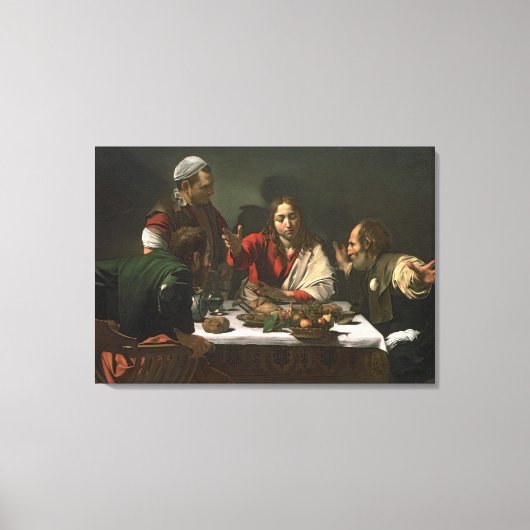 The Supper in Emmaus, 1601 Canvas Afdruk (Voorkant)
