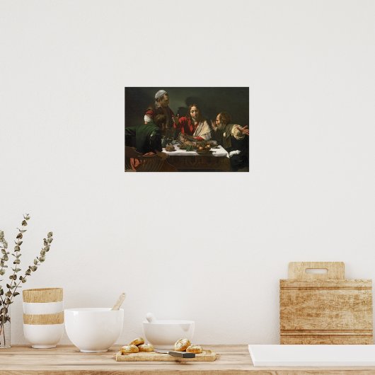 The Supper in Emmaus, 1601 Poster (Keuken)