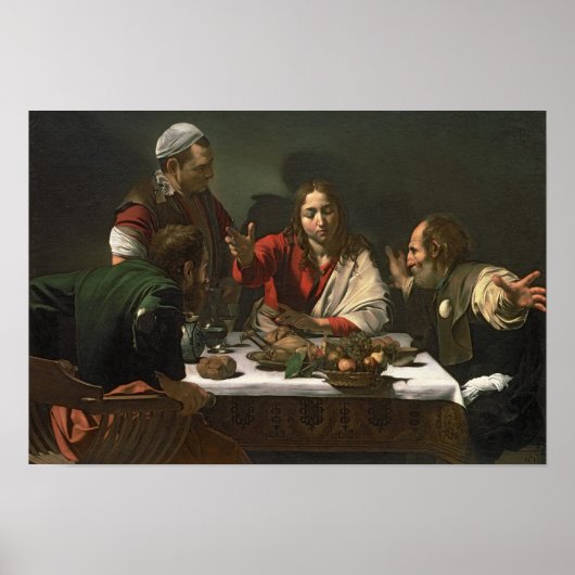 The Supper in Emmaus, 1601 Poster (Voorkant)