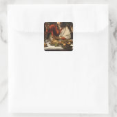 The Supper in Emmaus, 1601 Vierkante Sticker (Tas)