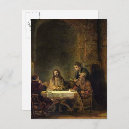 The Supper in Emmaus, 1648 Briefkaart (Voorkant / Achterkant)