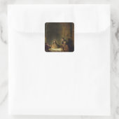 The Supper in Emmaus, 1648 Vierkante Sticker (Tas)
