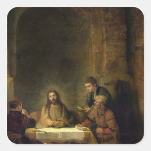 The Supper in Emmaus, 1648 Vierkante Sticker