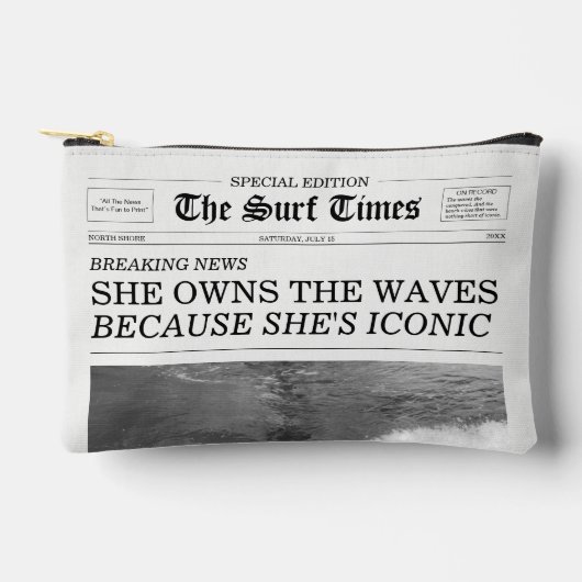The Surf Times Krant Zij Beheerst De Golven Etui (Voorkant)