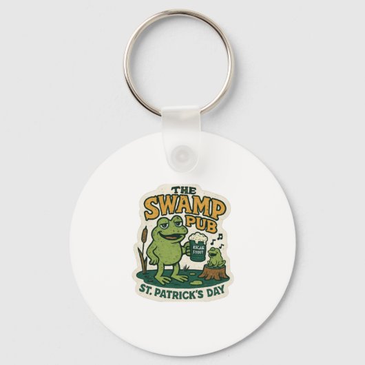 The Swamp Pub Frog St.Patrick's Day Sleutelhanger (Voorkant)