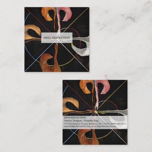 The Swan, Group IX, No.7 van Hilma af Klint Vierkante Visitekaartje (Voorkant / Achterkant)