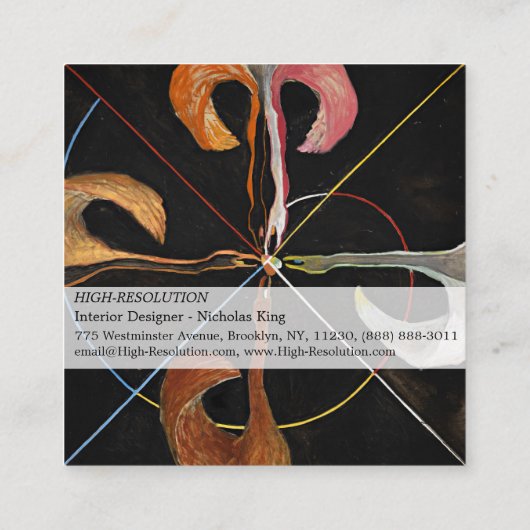 The Swan, Group IX, No.7 van Hilma af Klint Vierkante Visitekaartje (Achterkant)