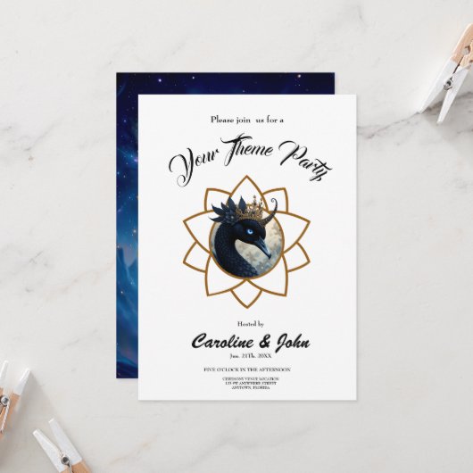 The Swan Who Guards the Moon.   Kaart (Voorkant / Achterkant in situ)