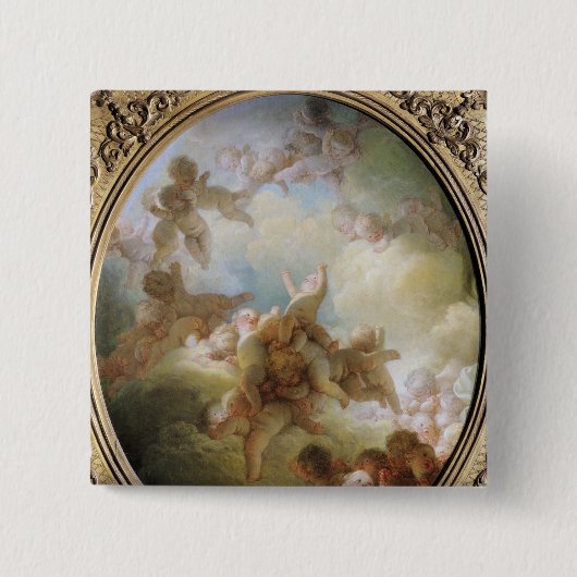 The Swarm of Cupids, c.1767 Vierkante Button 5,1 Cm (Voorkant)
