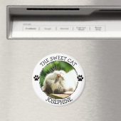 THE SWEET CAT: Humoristische Pawprints Foto Button Magneet (Insitu (Vaatwasser))